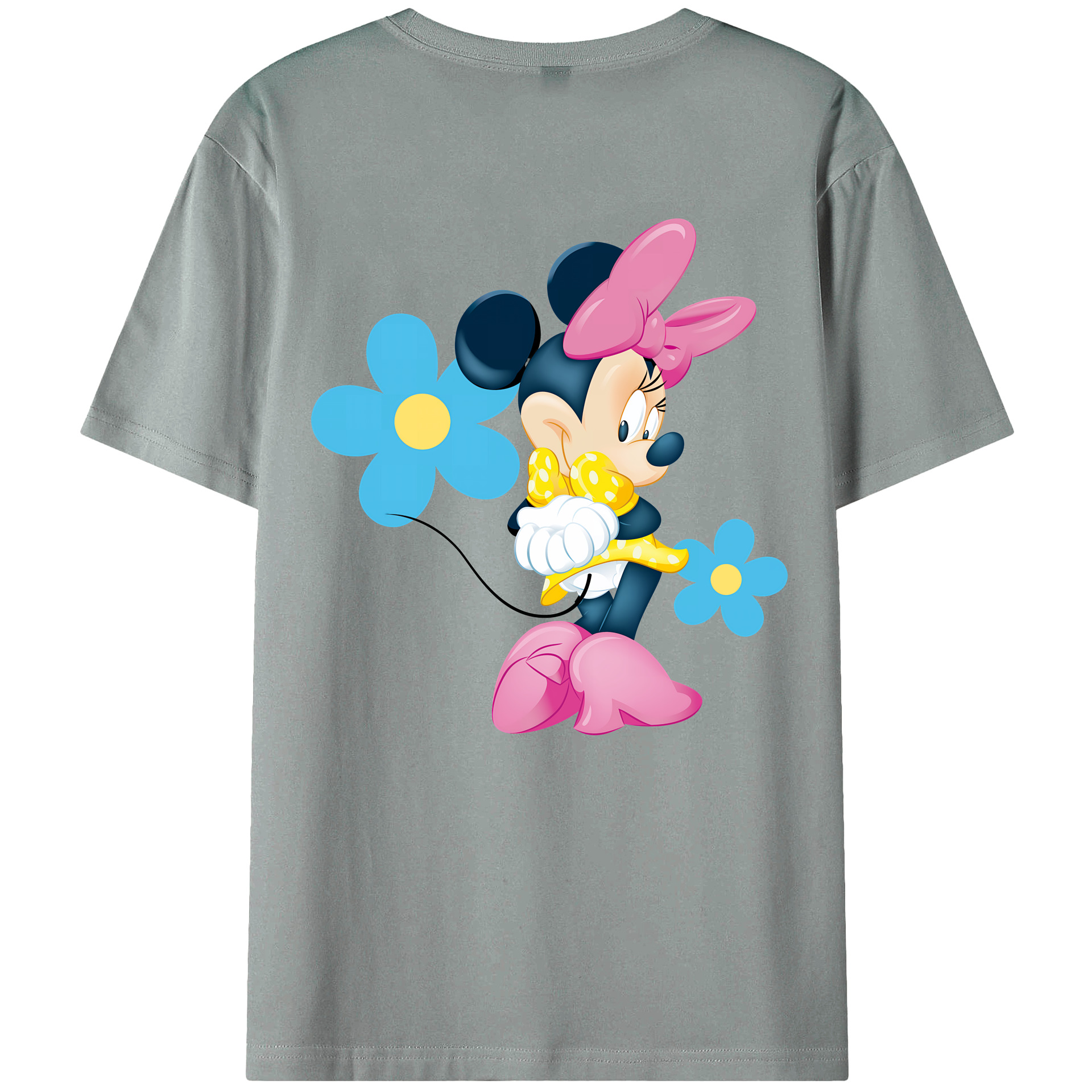 （画像用） ミッキーマウス Mickey Mouse 綿100％ メンズ半袖Tシャツ（バックプリント） 通気性